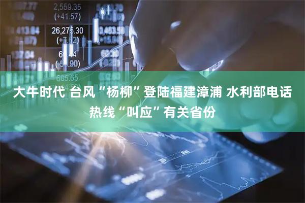 大牛时代 台风“杨柳”登陆福建漳浦 水利部电话热线“叫应”有关省份