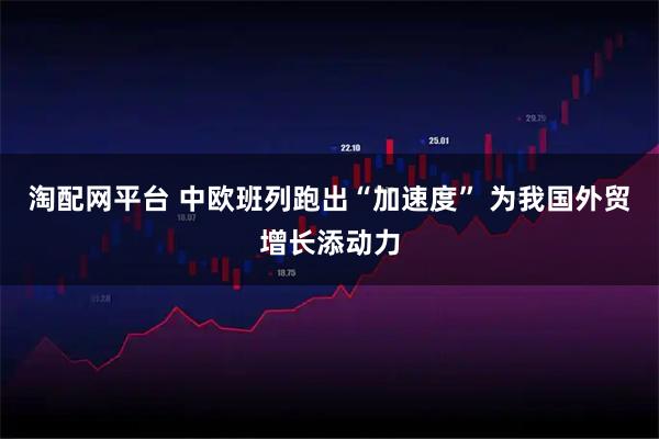 淘配网平台 中欧班列跑出“加速度” 为我国外贸增长添动力